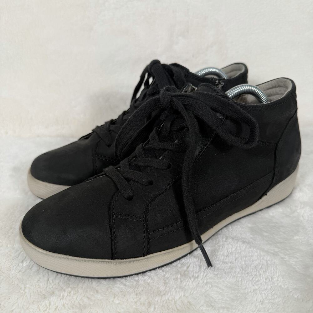 Dansko Black Leather Lace Up Sneakers Women’s 38 US 7.5 Side Zip Comfort Shoes